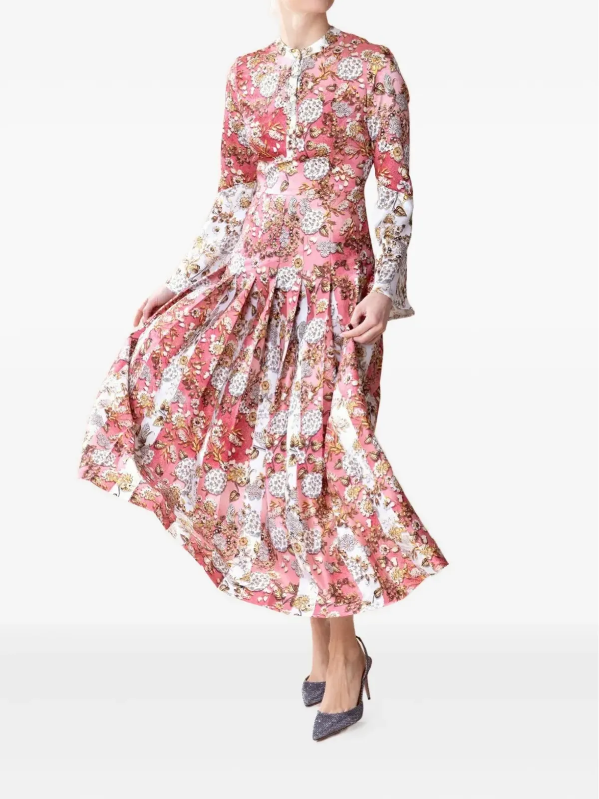 Mary Katrantzou 花柄プリーツドレス - 画像3