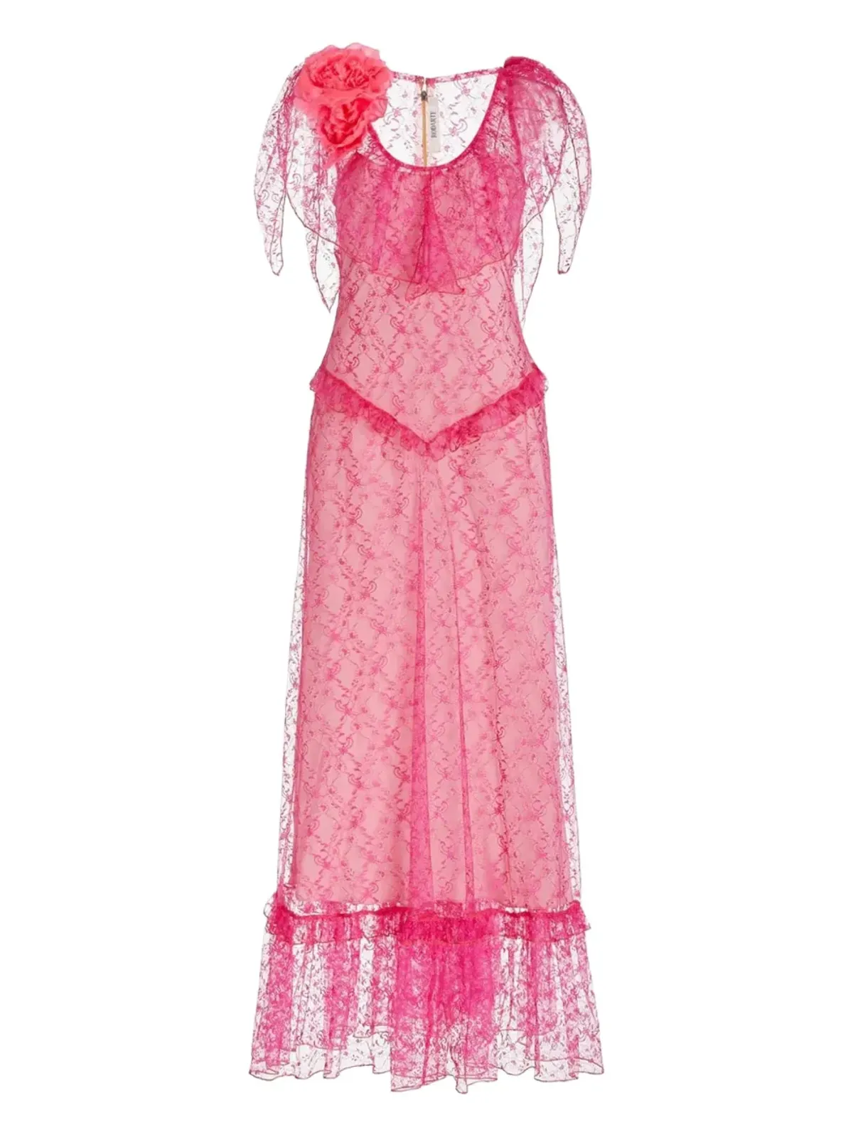 Rodarte 花柄レースのフリルドレス - 画像1