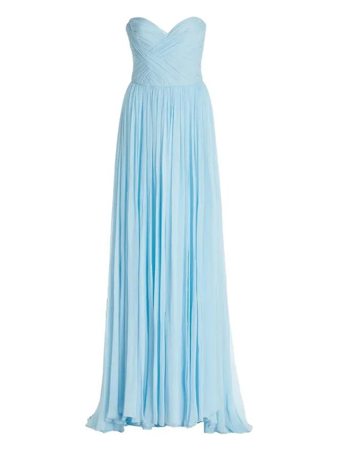 Monique Lhuillier Monique Lhuillier ドレープストラップレスガウンの商品画像