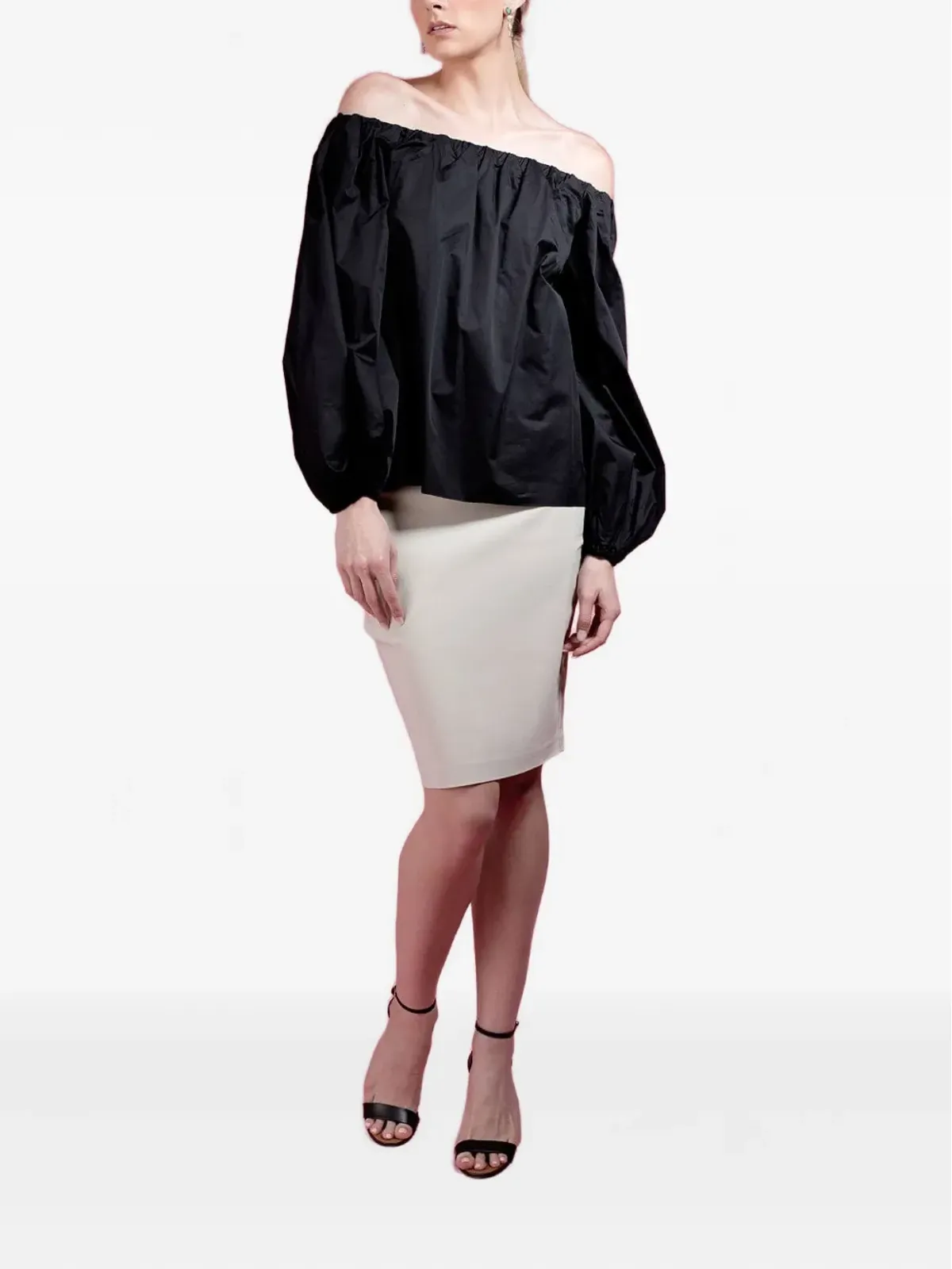 Avenue Montaigne pull-on pencil skirt - White - 画像2