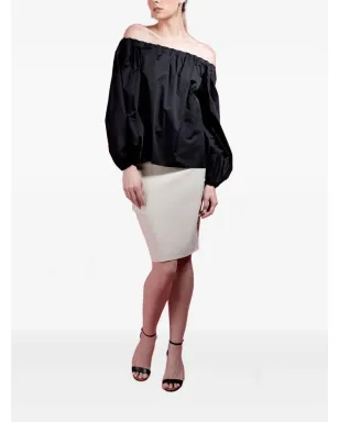 Avenue Montaigne pull-on pencil skirt - White - サムネイル2