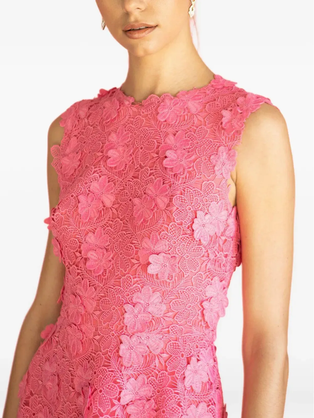 Monique Lhuillier フローラルレースドレス - 画像3