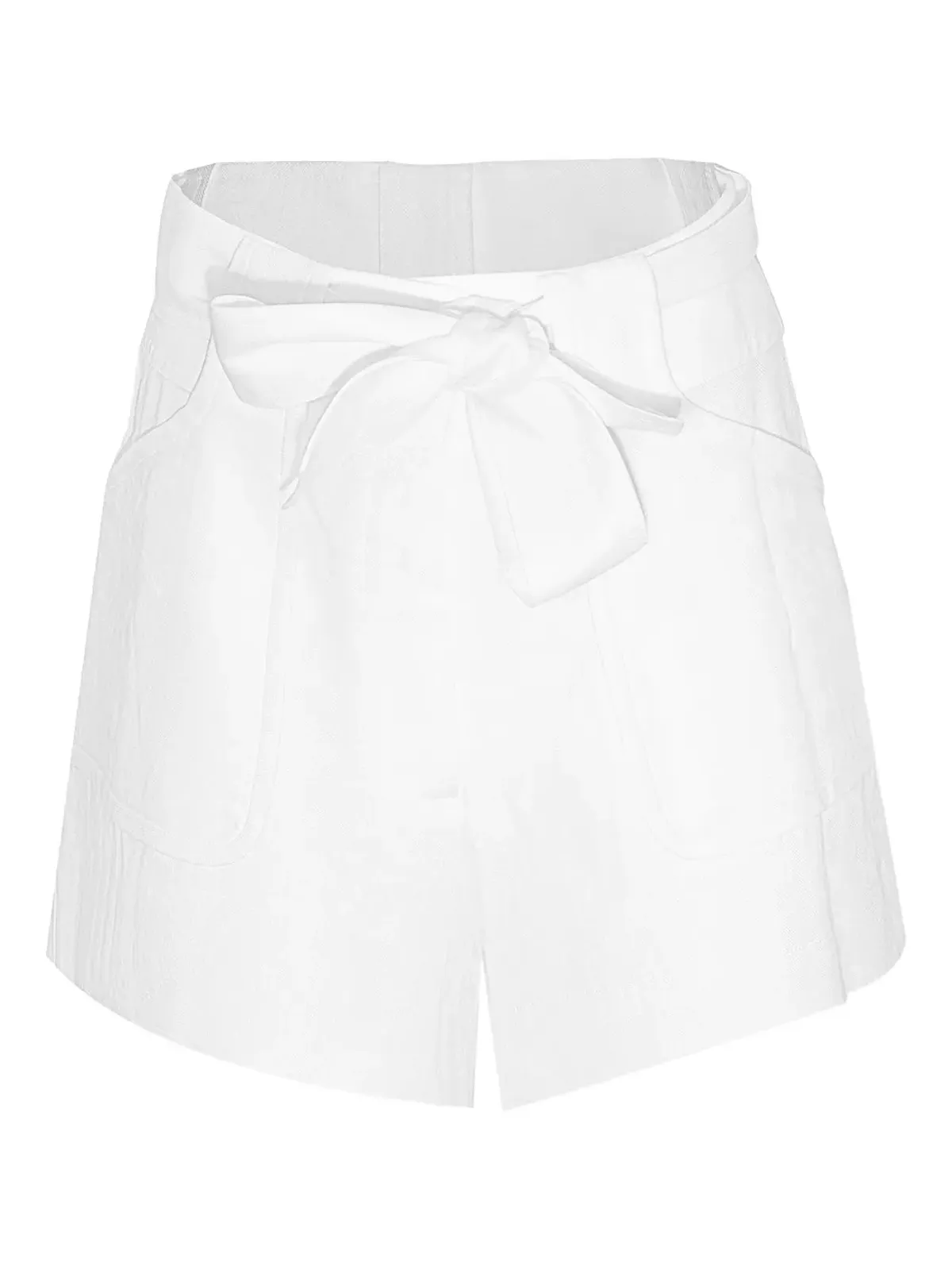 Christy Lynn bow-detail side-pocket shorts - White - 画像2