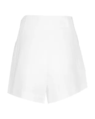 Christy Lynn bow-detail side-pocket shorts - White - サムネイル3