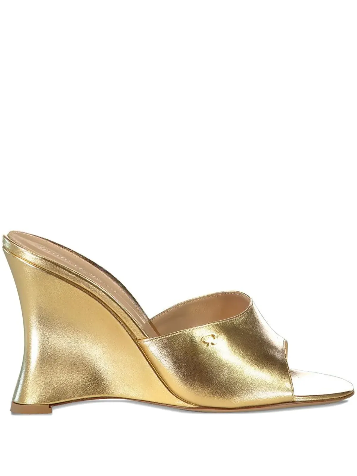 Gianvito Rossi メタリックレザー ウェッジサンダル - ゴールド - 画像1