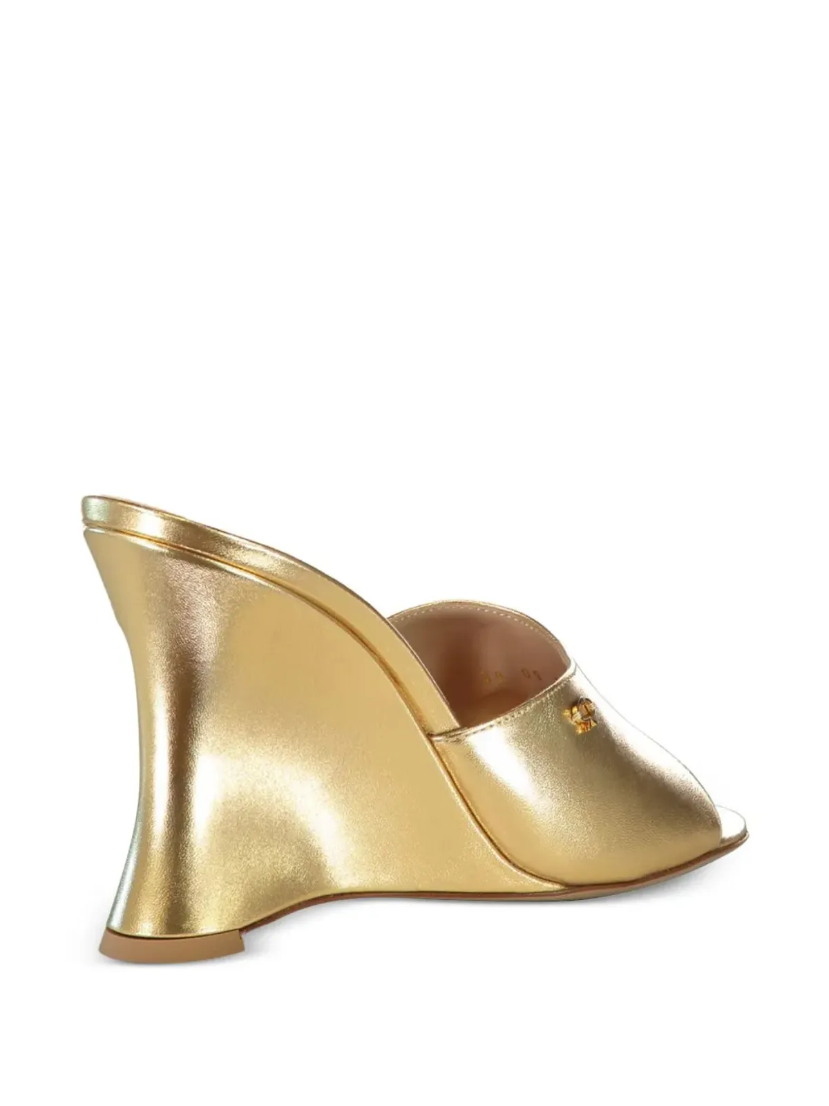 Gianvito Rossi メタリックレザー ウェッジサンダル - ゴールド - 画像2