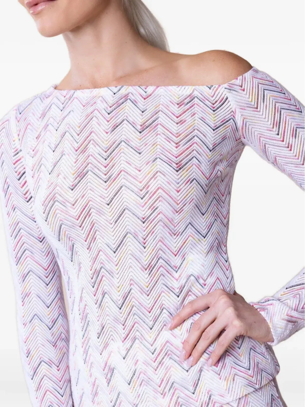 Missoni チェボロン柄オフショルダーセーター - 画像4