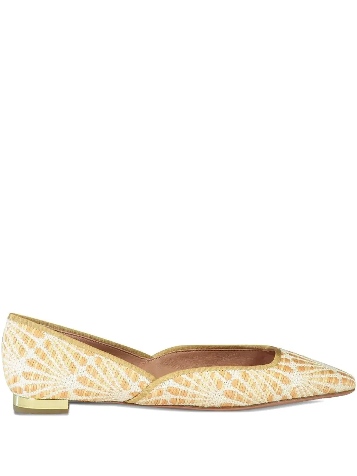 Aquazzura Maia raffia flat pumps - Neutrals - 画像1