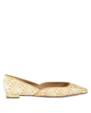 Aquazzura Maia raffia flat pumps - Neutrals - サムネイル1