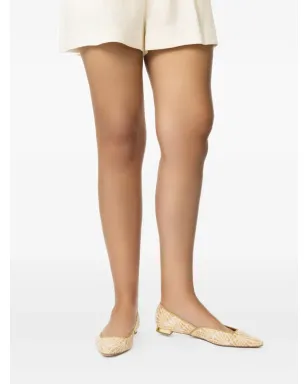 Aquazzura Maia raffia flat pumps - Neutrals - サムネイル5