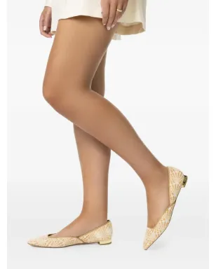 Aquazzura Maia raffia flat pumps - Neutrals - サムネイル4