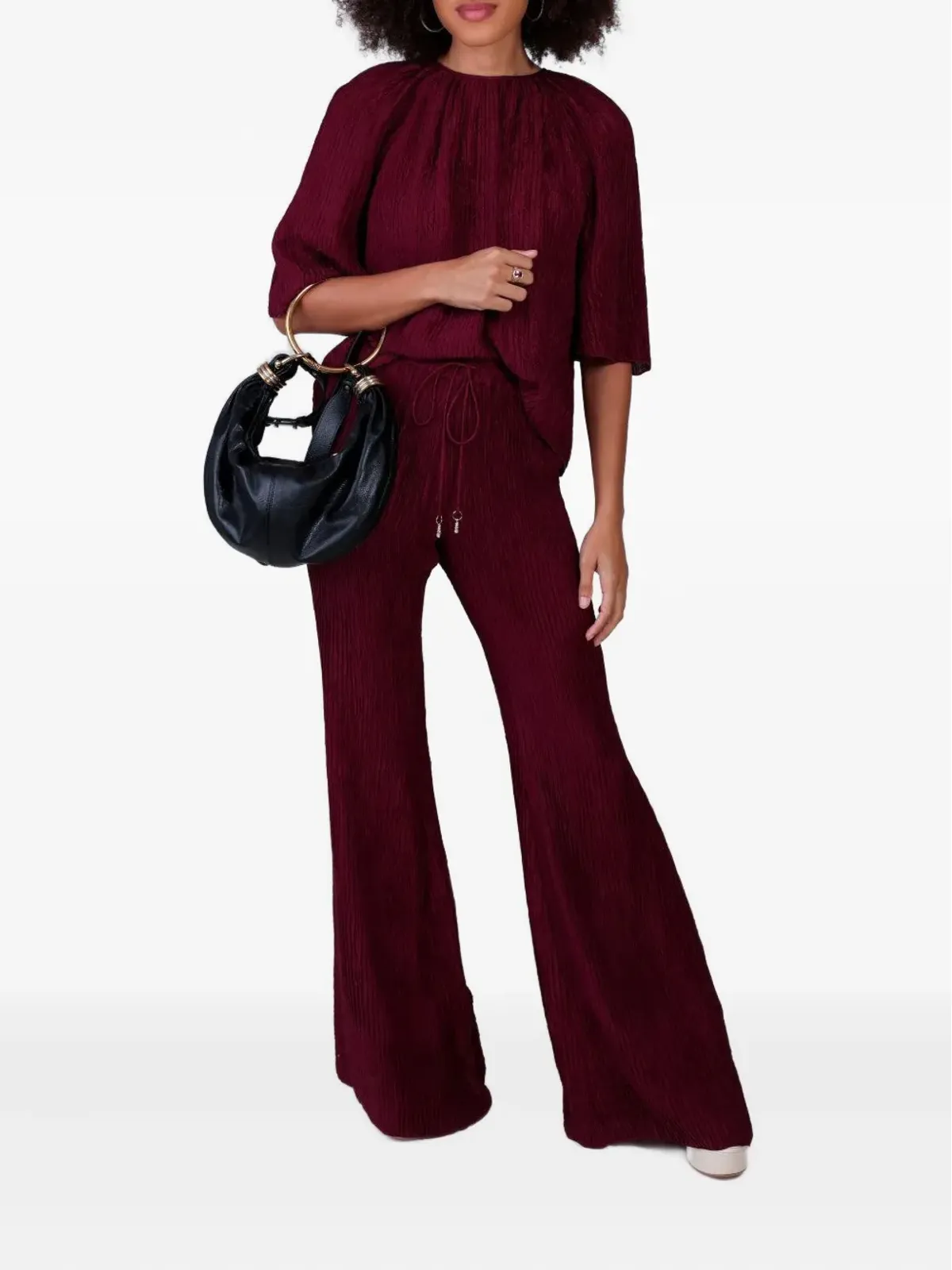 Gabriela Hearst pleated drawstring-waist pants - Red - 画像2