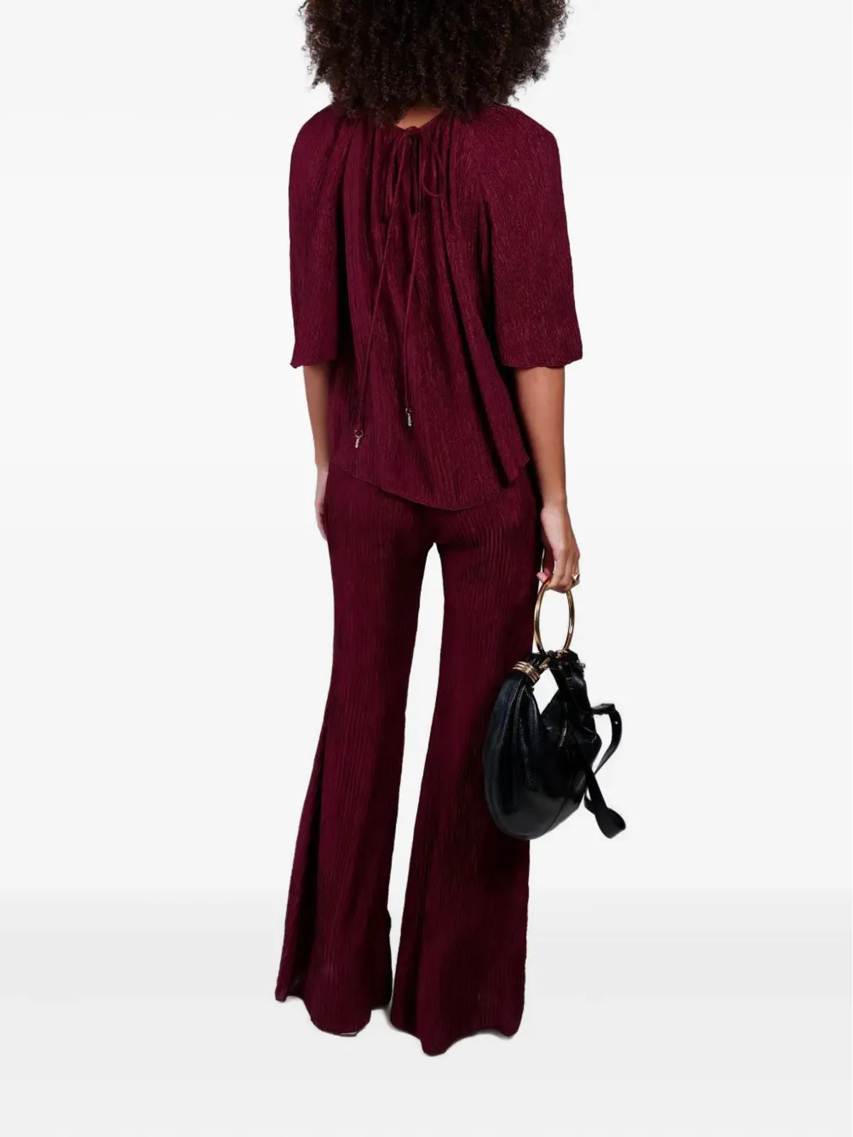 Gabriela Hearst pleated drawstring-waist pants - Red - 画像3