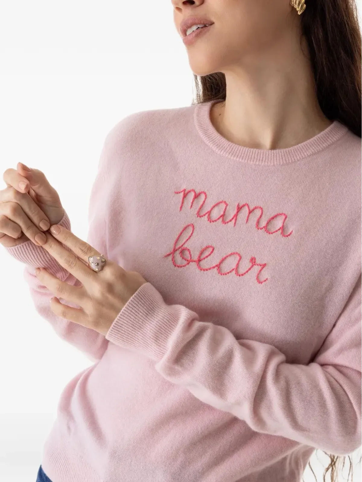 Lingua Franca Mama Bear クルーネックセーター - 画像4