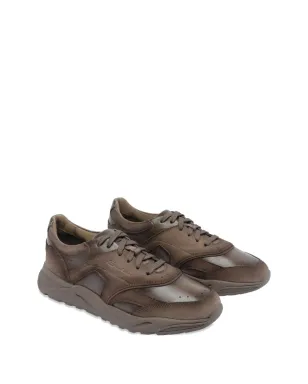 Santoni イノヴァ レザー スエード スニーカー ブラウン - サムネイル2