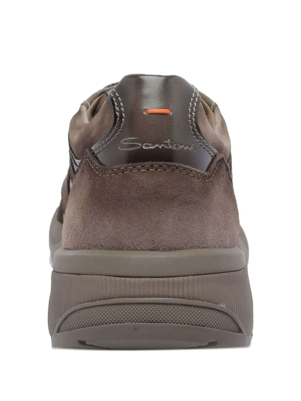 Santoni イノヴァ レザー スエード スニーカー ブラウン - 画像3