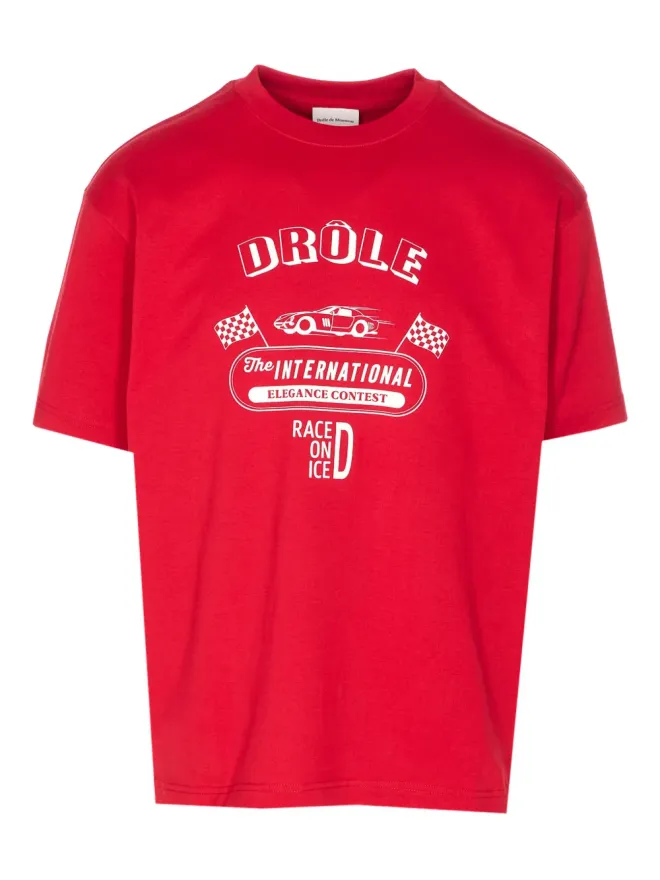 Drôle De Monsieur Drôle De Monsieur グラフィックプリント コットン Tシャツ - レッドの商品画像