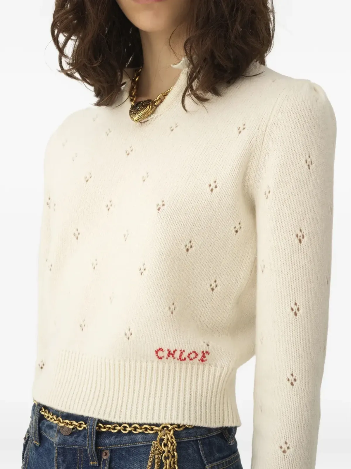 Chloé ポワンテール刺繍セーター - 画像5