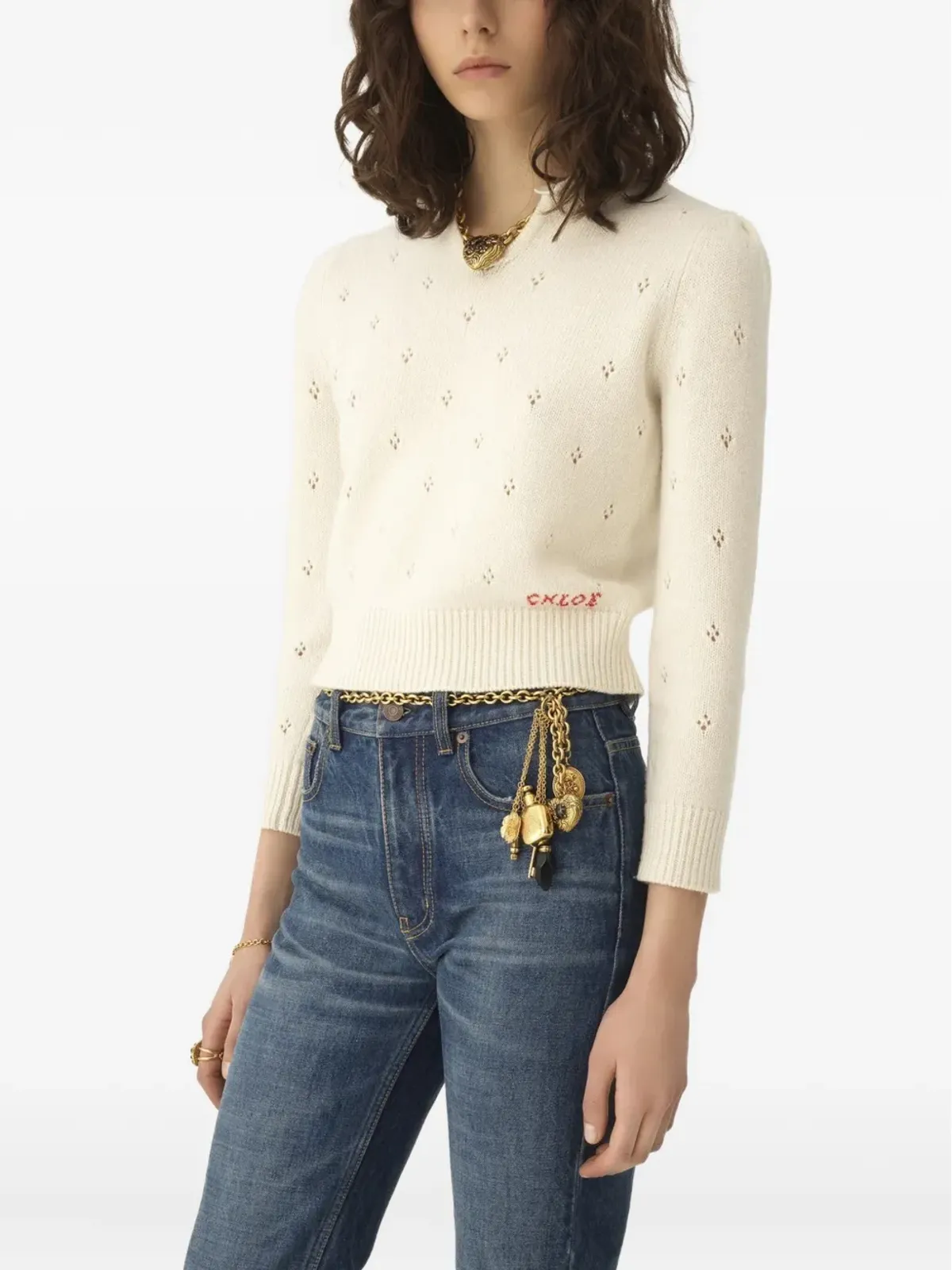 Chloé ポワンテール刺繍セーター - 画像3