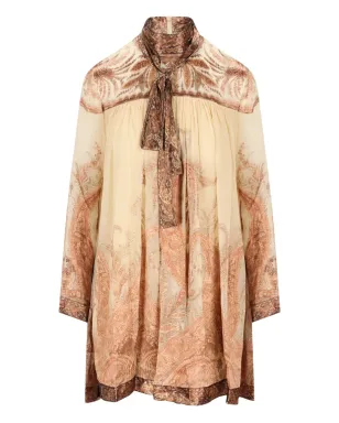 ZIMMERMANN ヒプノティック ペイズリープリント ネックタイ結び ミニドレス - サムネイル1