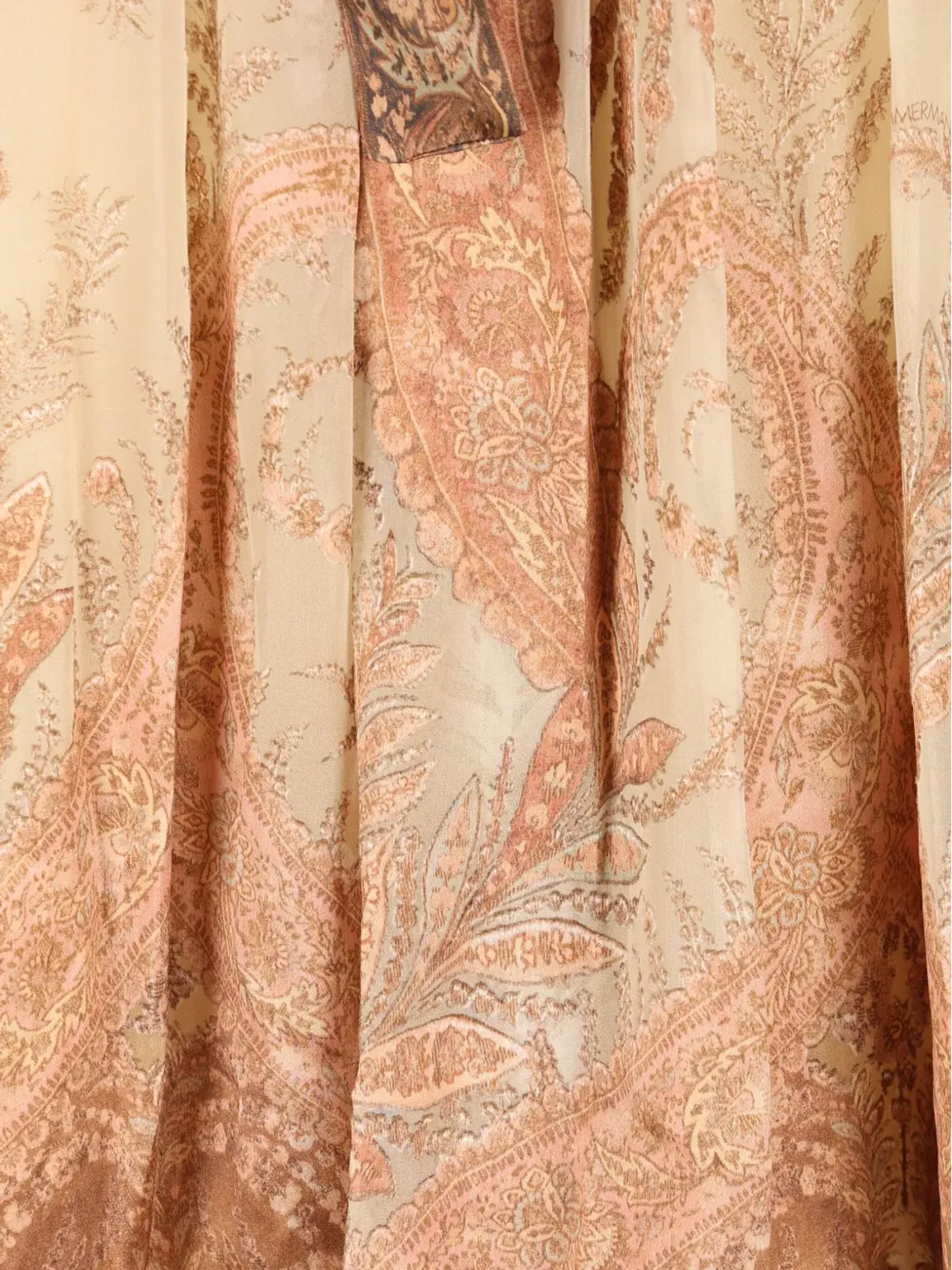 ZIMMERMANN ヒプノティック ペイズリープリント ネックタイ結び ミニドレス - 画像3