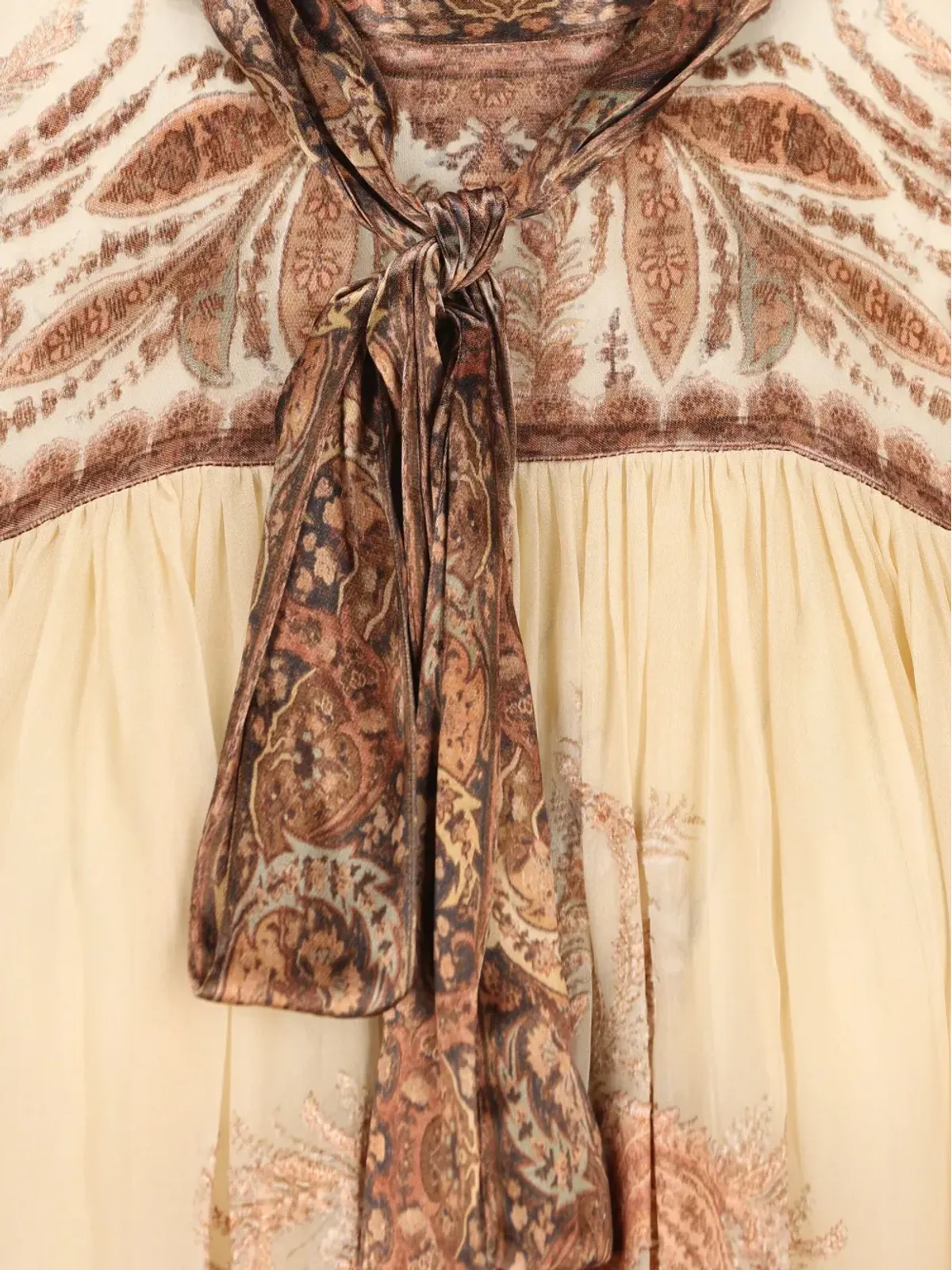 ZIMMERMANN ヒプノティック ペイズリープリント ネックタイ結び ミニドレス - 画像4