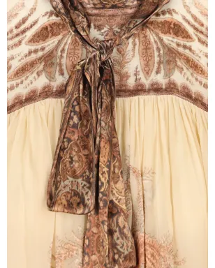 ZIMMERMANN ヒプノティック ペイズリープリント ネックタイ結び ミニドレス - サムネイル4