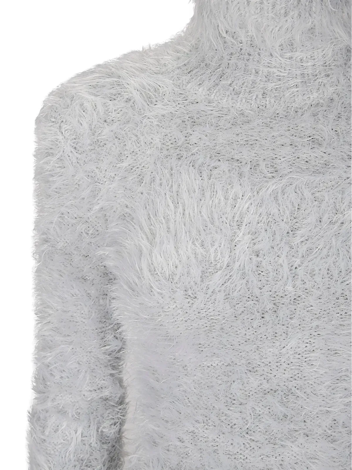 MM6 Maison Margiela ハイネックふわふわセーター - グレー - 画像3