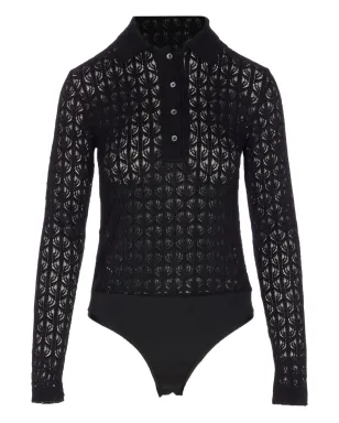 PINKO レースパネルポロネックトップ - ブラック - サムネイル1