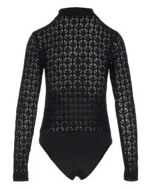 PINKO レースパネルポロネックトップ - ブラック - サムネイル2