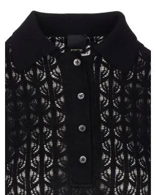 PINKO レースパネルポロネックトップ - ブラック - サムネイル4