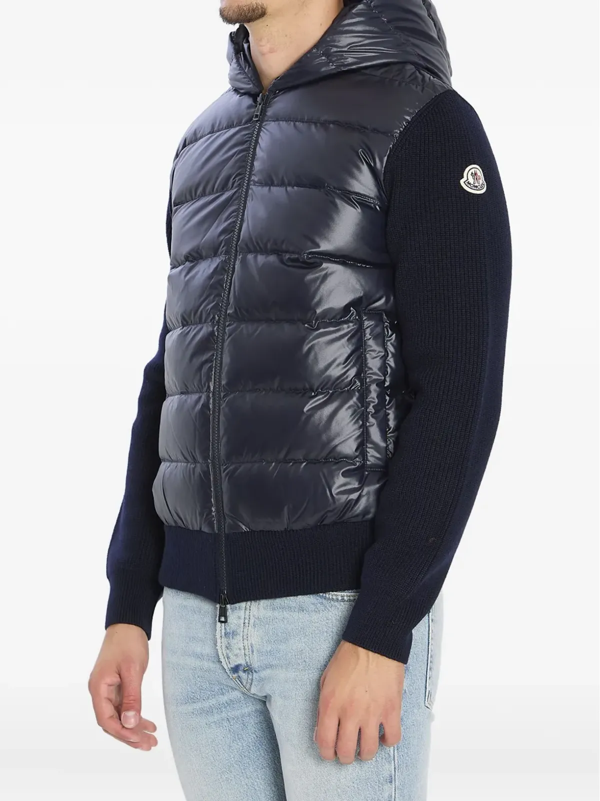 Moncler ロゴパッチ付きダウンジャケット - ブルー - 画像2