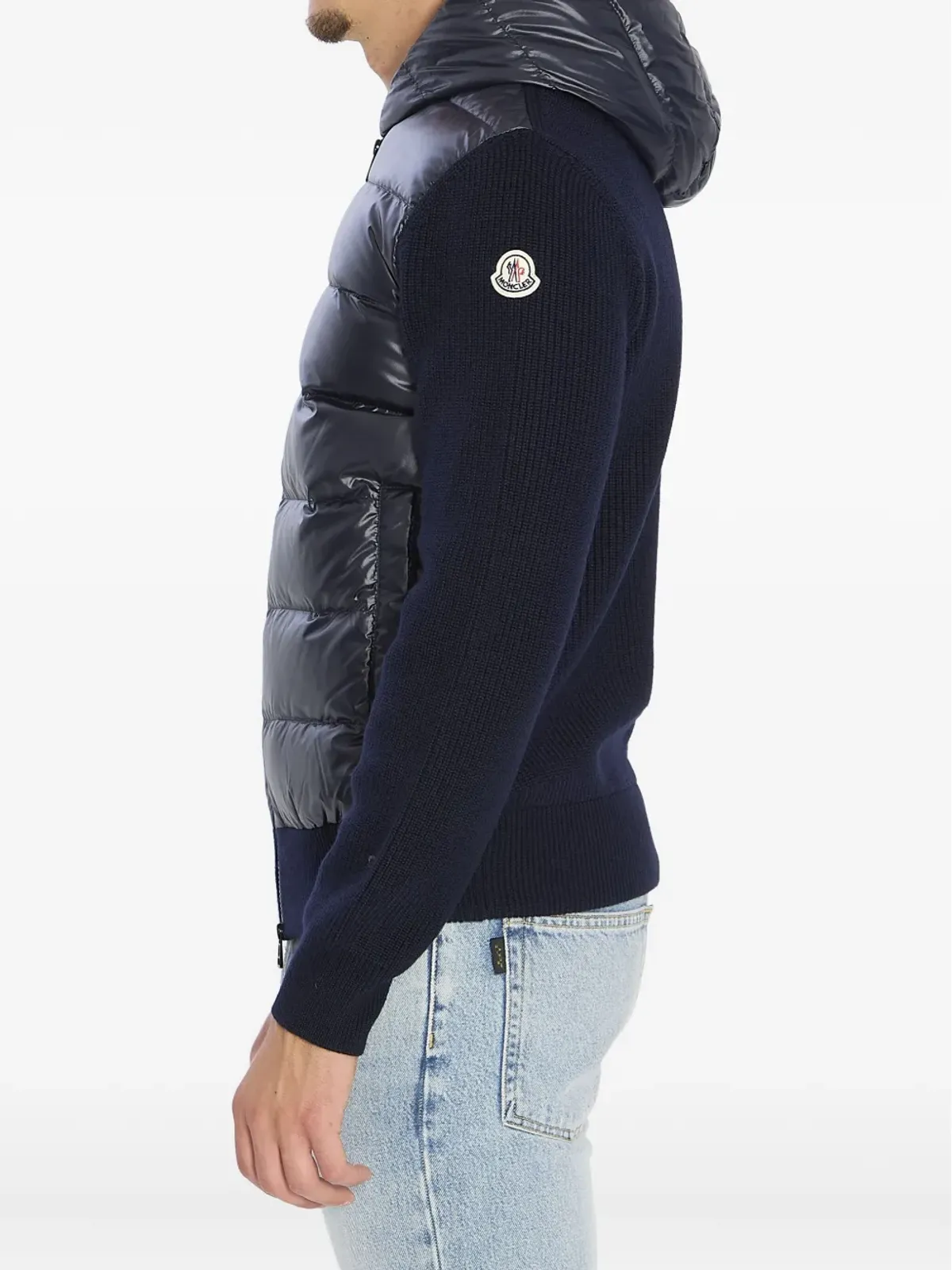 Moncler ロゴパッチ付きダウンジャケット - ブルー - 画像3