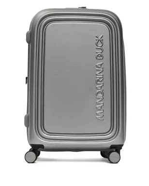 Mandarina Duck embossed logo suitcase - Silver - サムネイル1