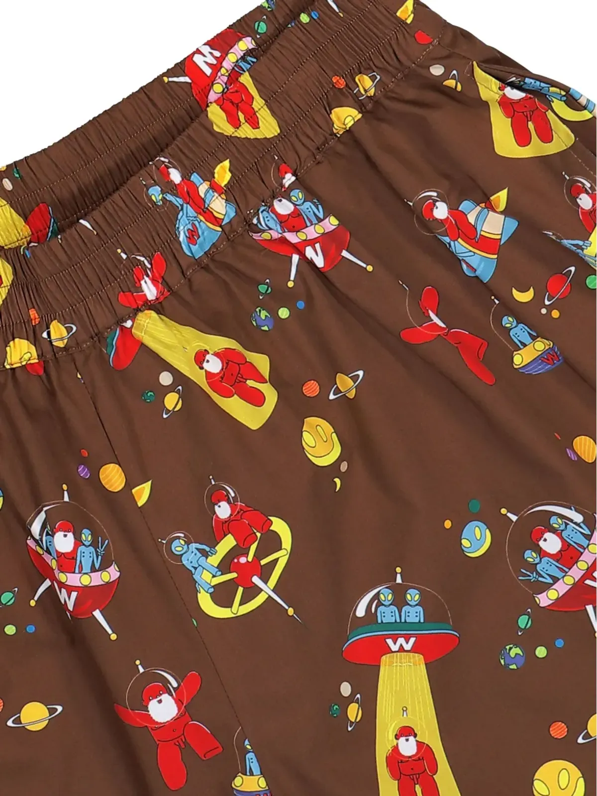 Walter Van Beirendonck alien-print elastic-waistband shorts - Brown - 画像5