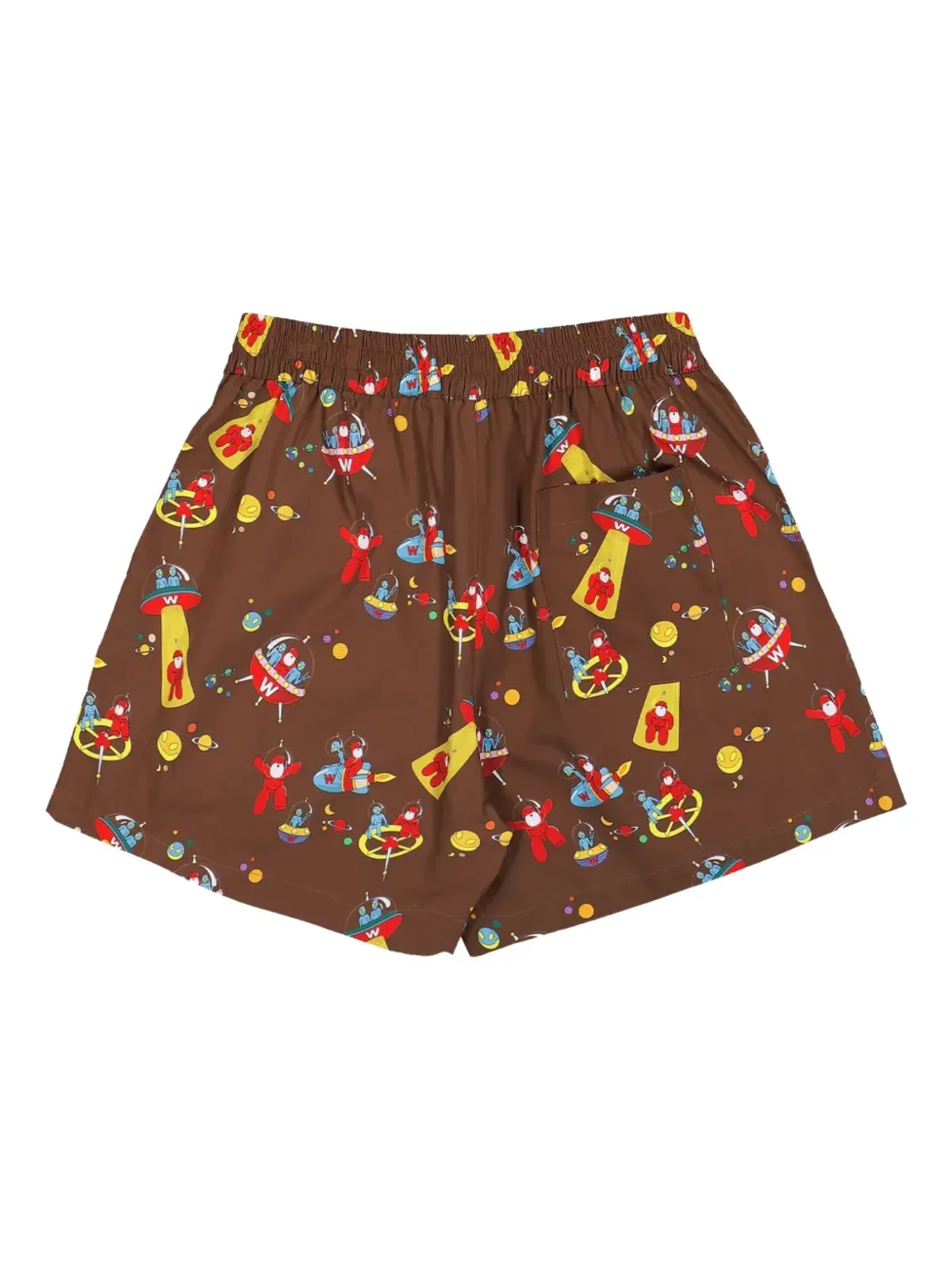 Walter Van Beirendonck alien-print elastic-waistband shorts - Brown - 画像3