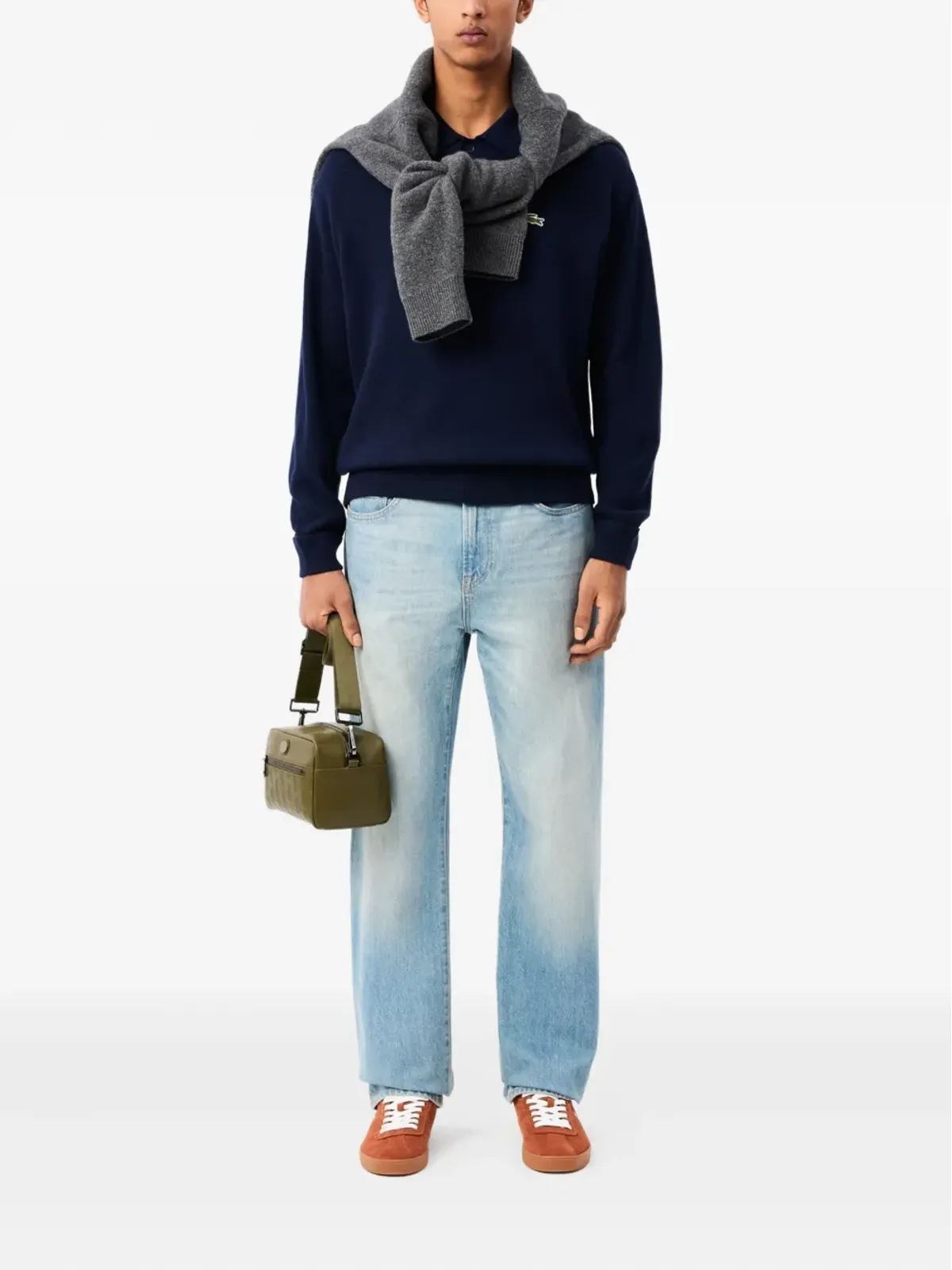 Lacoste ロングスリーブ ウール ポロシャツ - 画像2