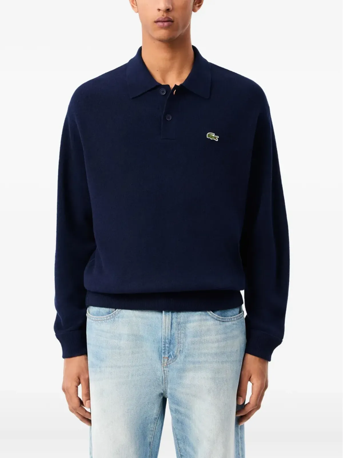 Lacoste ロングスリーブ ウール ポロシャツ - 画像3