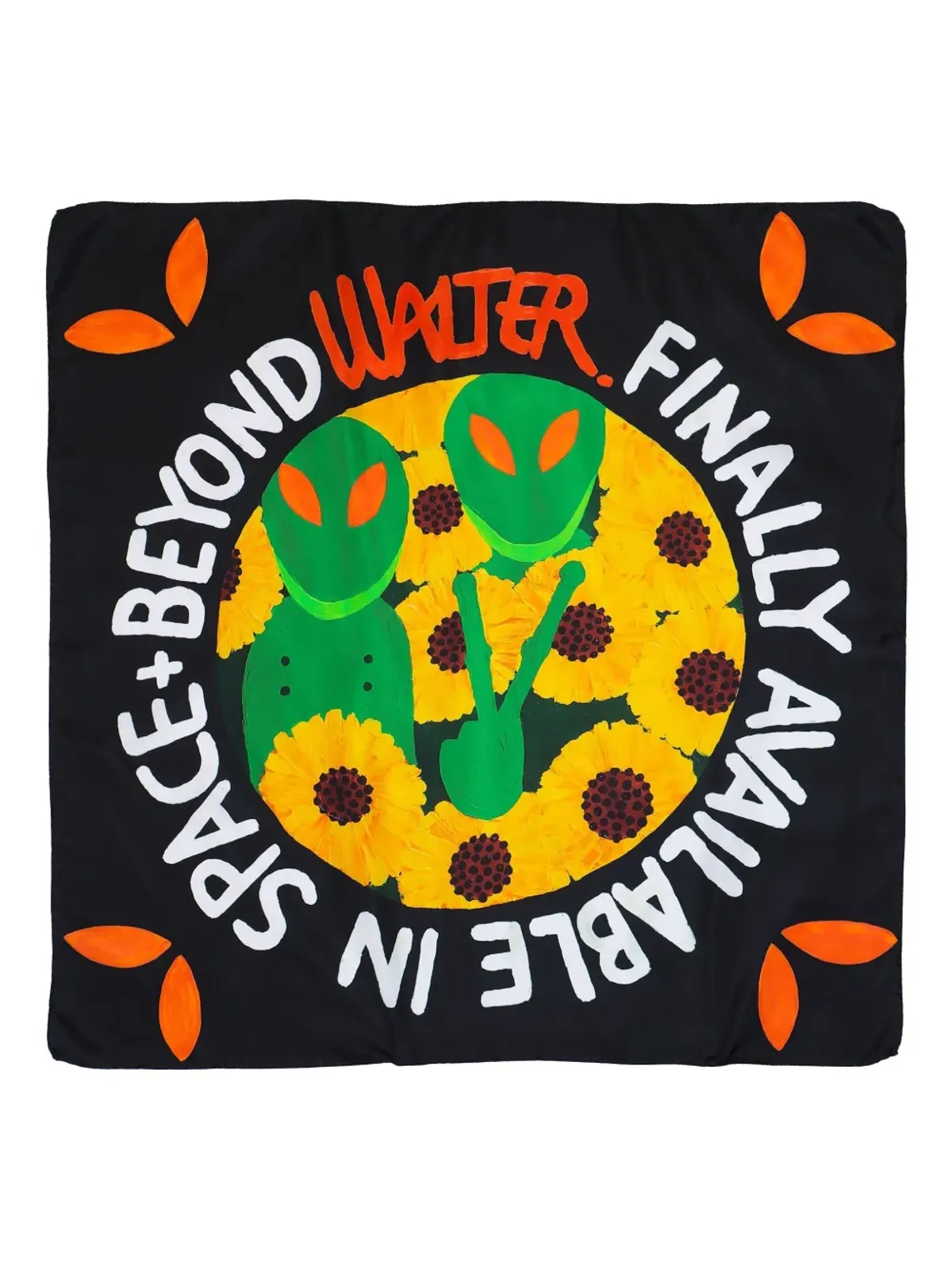 Walter Van Beirendonck エイリアンモチーフ シルクスカーフ - 画像1