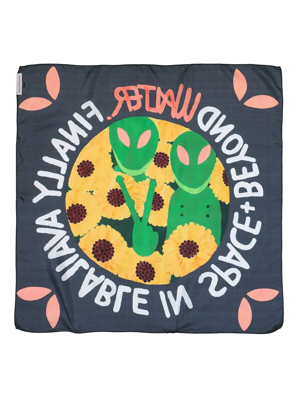 Walter Van Beirendonck エイリアンモチーフ シルクスカーフ - 画像2
