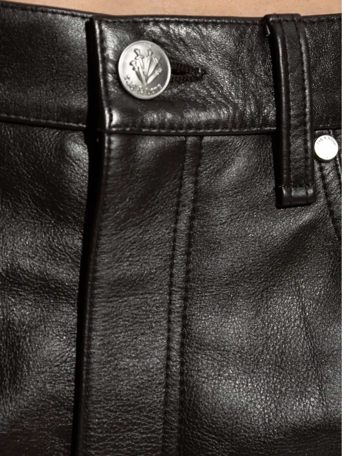 rag & bone レザーパネルドパンツ（ブラウン） - 画像5