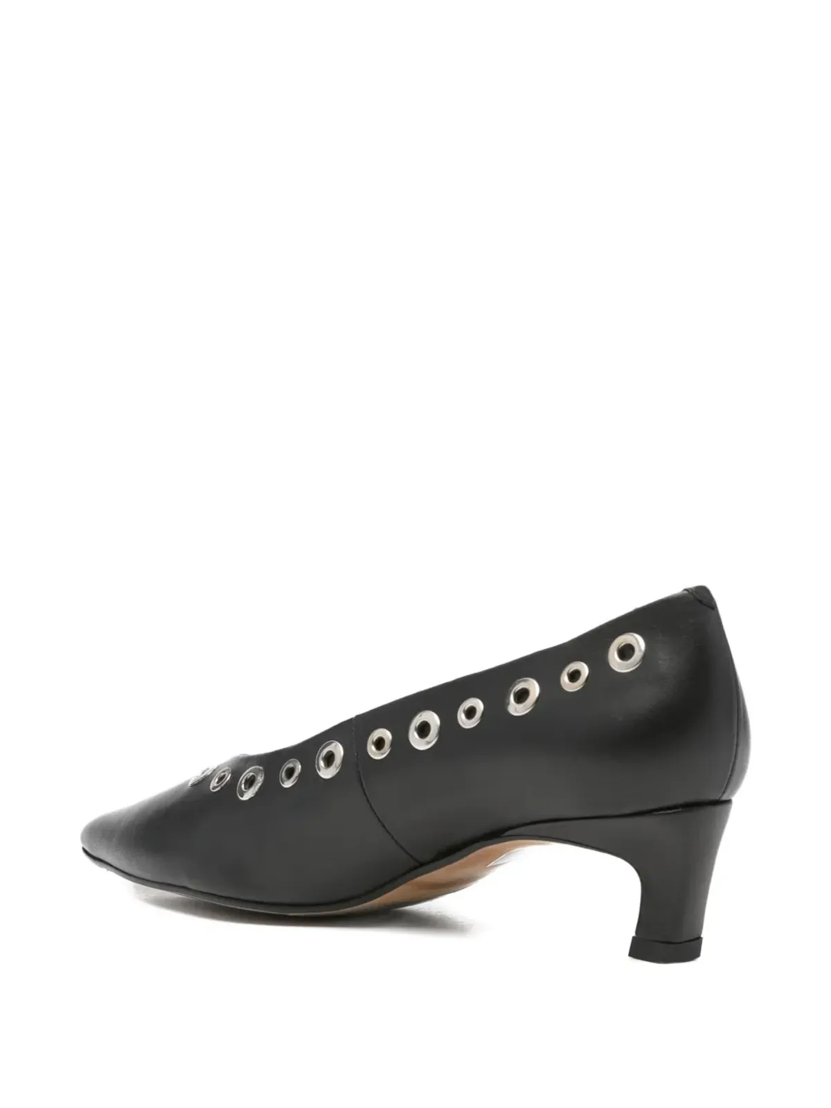 ANGEL ALARCON アイレット付きポインテッドトゥパンプス - ブラック - 画像3