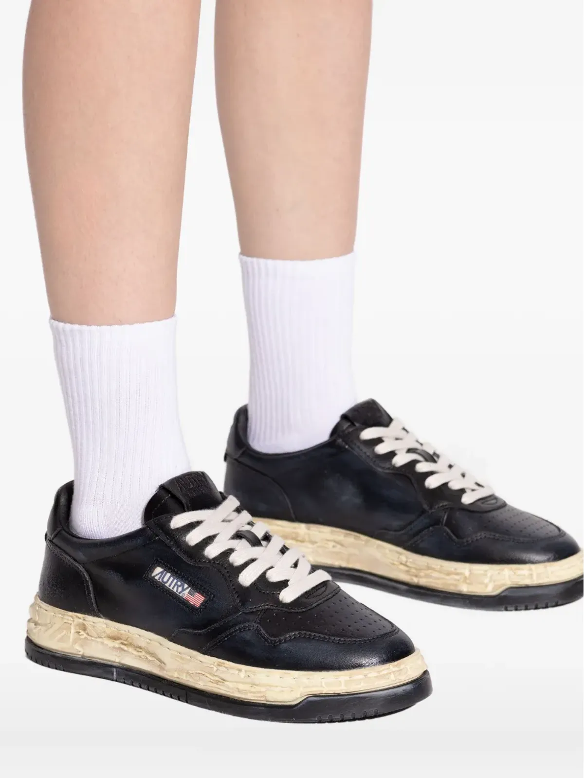 Autry レザー distressed-ソール スニーカー - 画像5