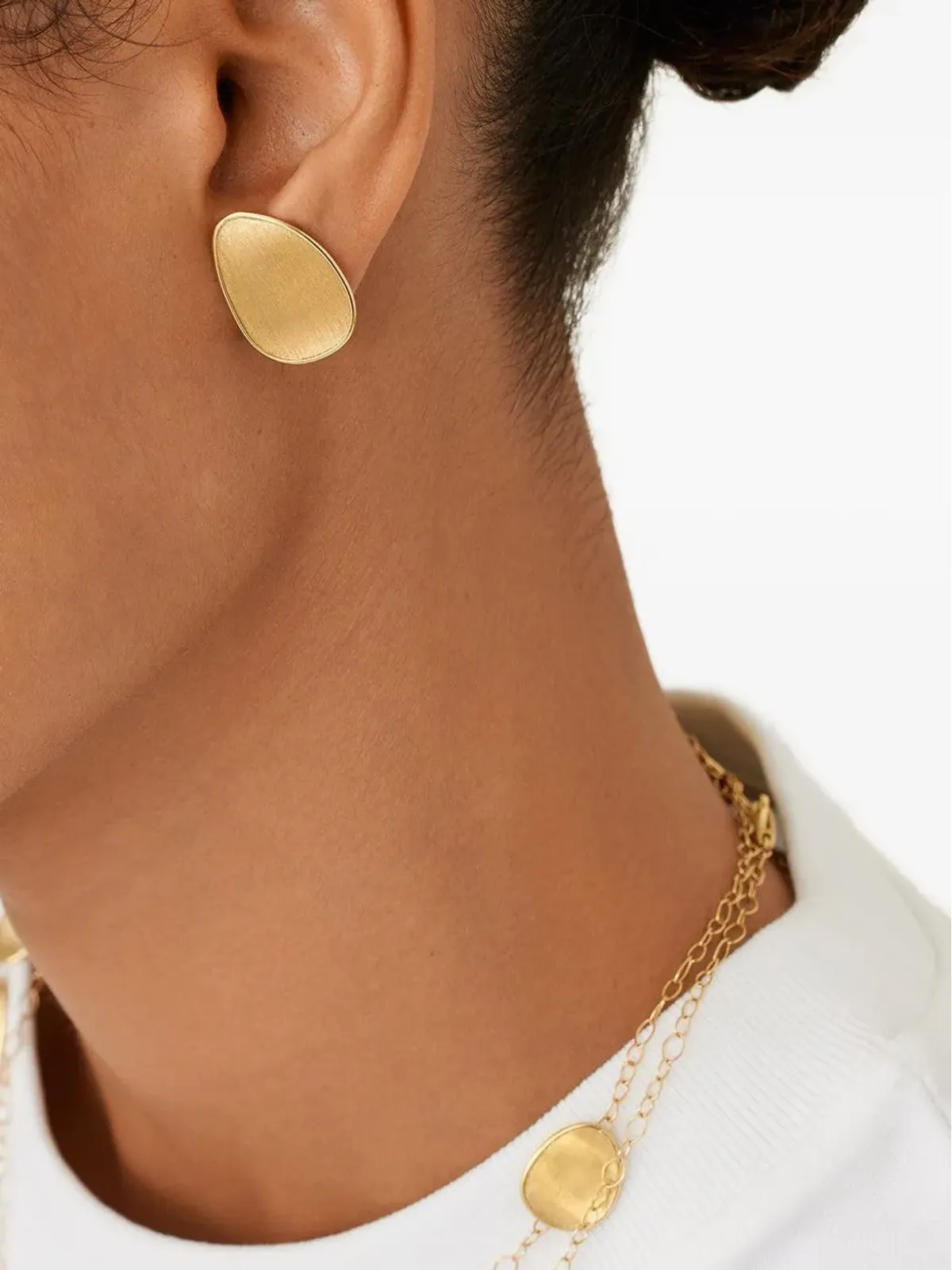 Marco Bicego 18Kイエローゴールド 花弁 Lunaria イヤリング - 画像2