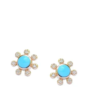 Anzie 14K イエローゴールド ターコイズ Dew Drop Etoile スタッドピアス - サムネイル1