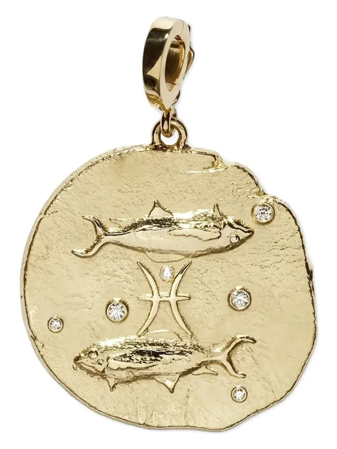 Azlee Azlee 18K イエローゴールド ダイヤモンド Pisces コイン ネックレスの商品画像