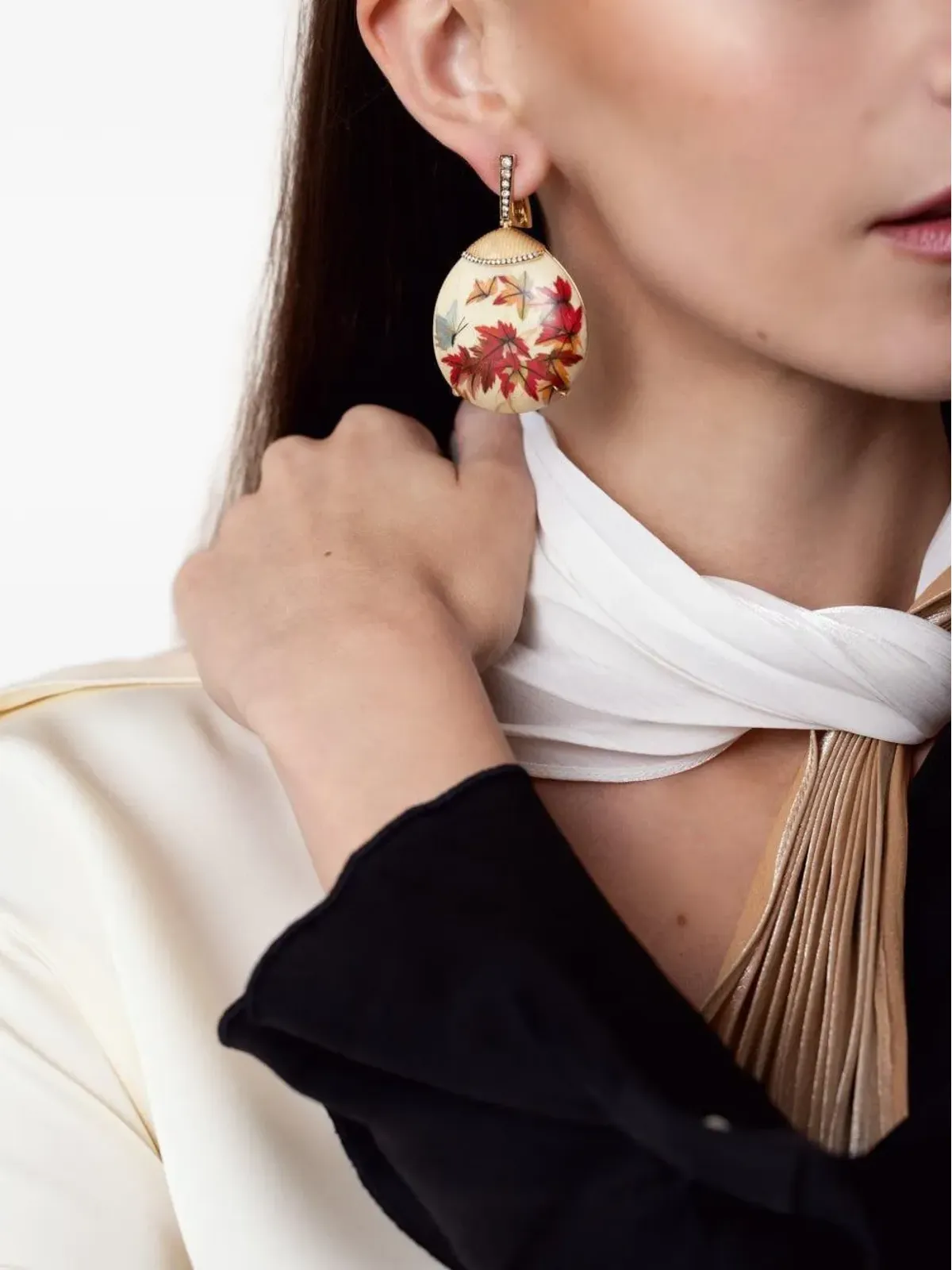 SILVIA FURMANOVICH 18K イエローゴールド ダイヤモンド イヤリング - 画像3
