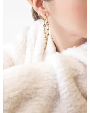 NIMO WITH LOVE 18Kイエローゴールド ダイヤモンド フープイヤリング - サムネイル4