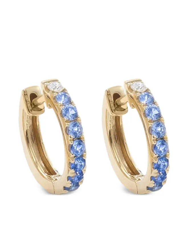 ROBINSON PELHAM ROBINSON PELHAM 14K yellow gold blue sapphire and diamond hoop earringsの商品画像