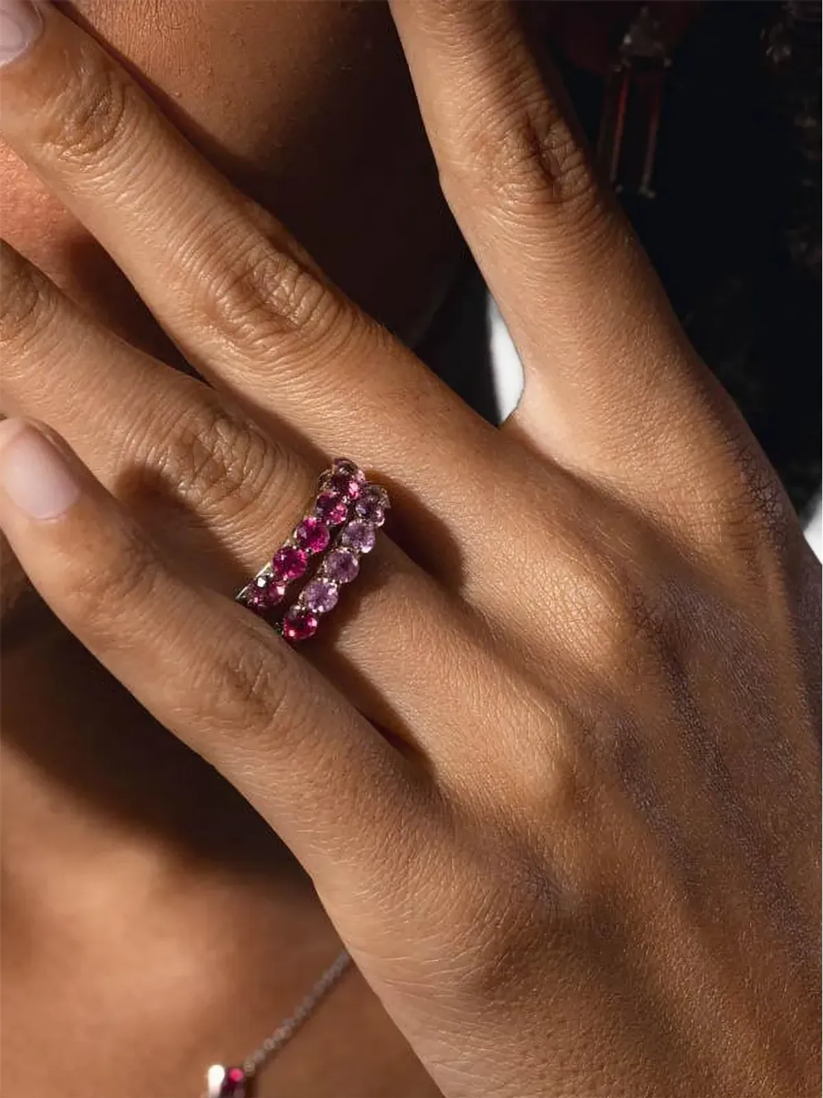FISZMAN JEWEL 18Kホワイトゴールド ルベライト・エタニティリング - 画像5